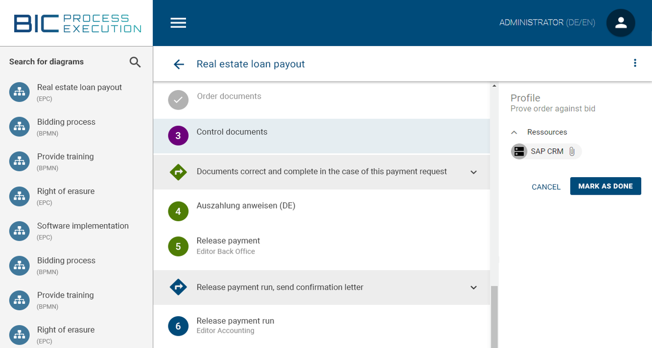 screenshot of BIC Platform